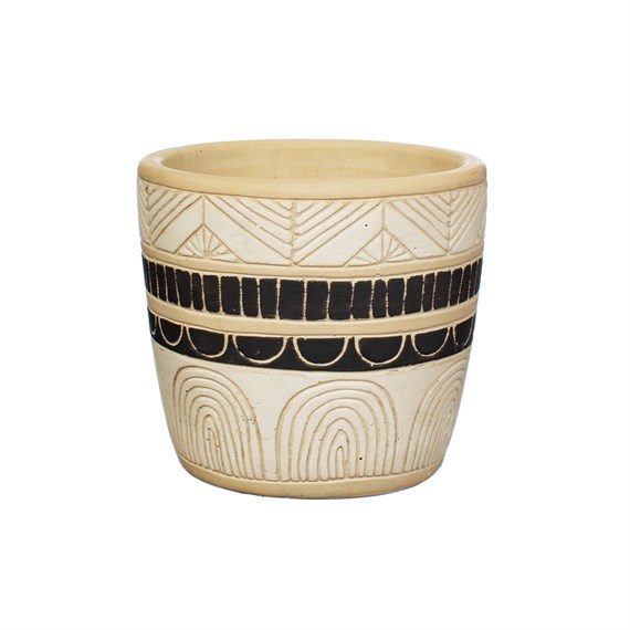 Black & White Sgraffito Planter